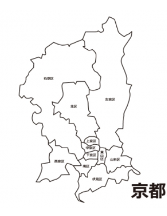 京都のパソコン修理対応エリア地図