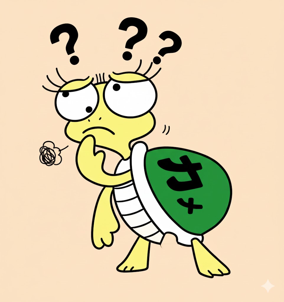 亀丸迷う－考える画像