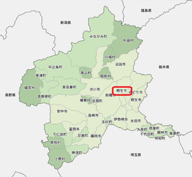 桐生市地図